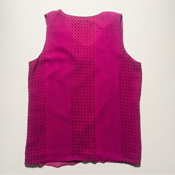 CAbi Women Pink Raspberry Floral Sleeveless Top Drape Neck Blouse Size M - Picture 3 of 8